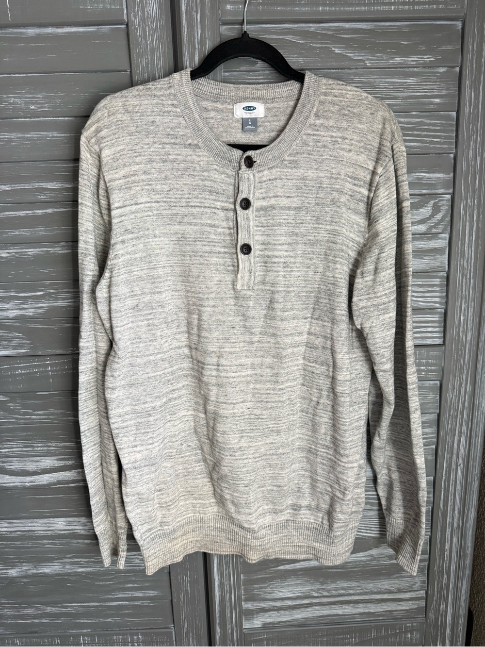 Old Navy Button Sweater for Men Gray/Cream